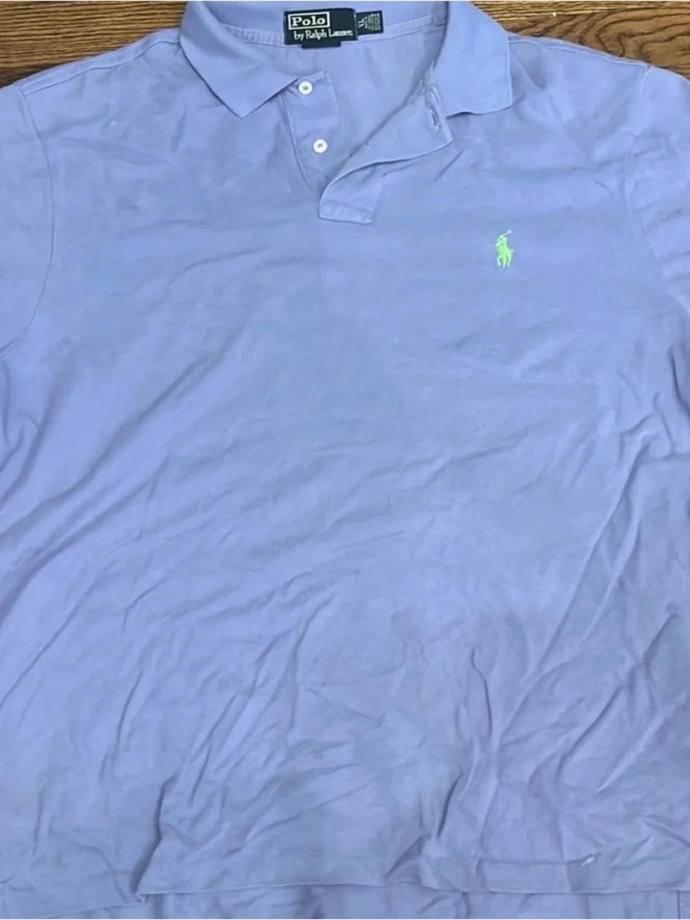 Ralph Lauren Men's Light Lavender Polo with Neon Green Pony